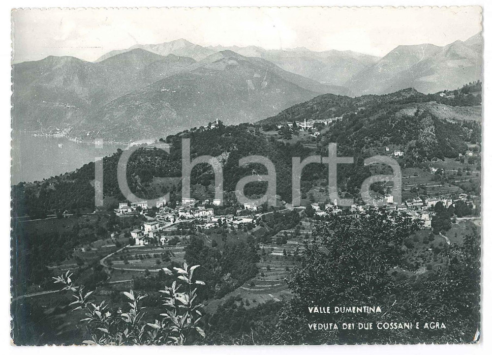 Cartolina originale da collezione 1956 VALLE DUMENTINA Veduta con AGRA e DUE COSSANI Cartolina FG VG 1
