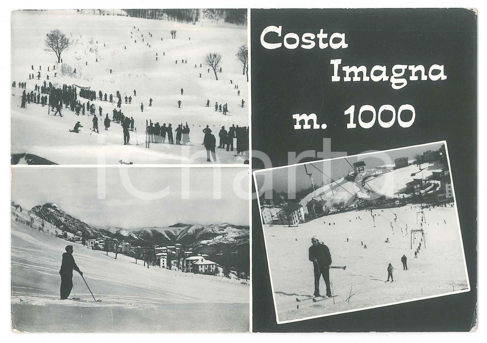 Cartolina originale da collezione 1978 COSTA VALLE IMAGNA BG Piste da sci  Vedutine  Cartolina FG VG 1