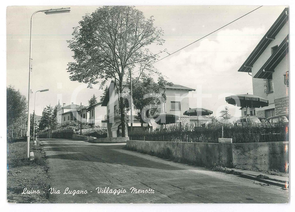 Cartolina originale da collezione 1965 LUINO Via Lugano  Villaggio Menotti  Cartolina FG VG 1