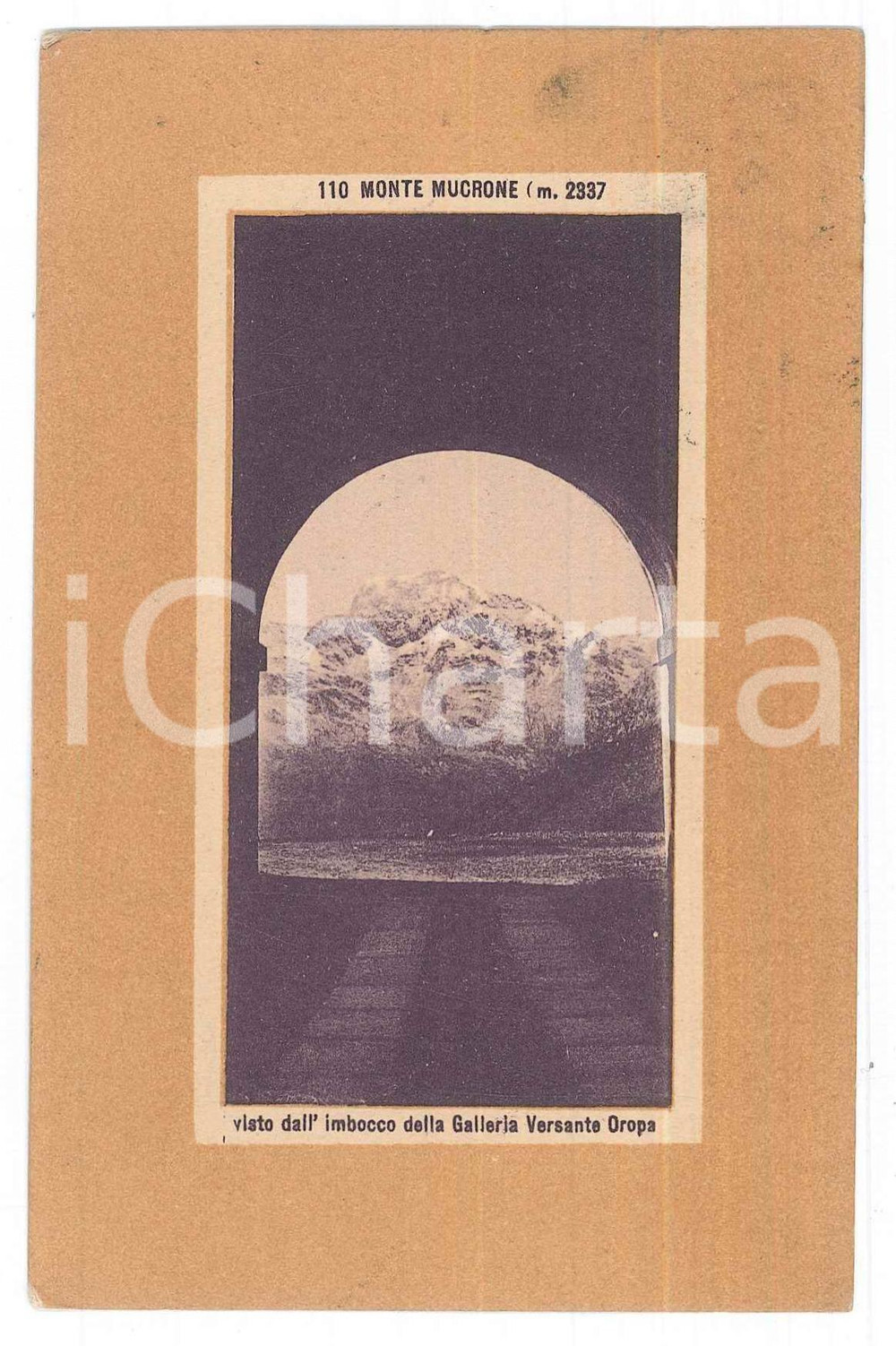 Cartolina originale da collezione 1913 ALPI BIELLESI Monte Mucrone dalla Galleria versante Oropa  Cartolina FP VG 1
