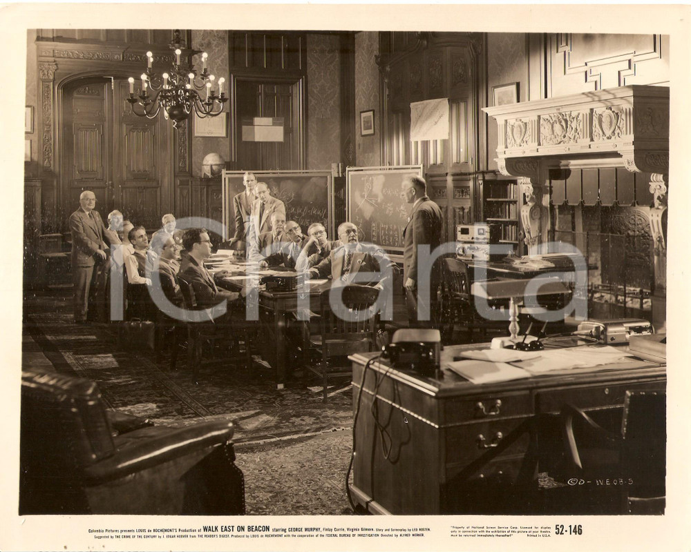 Fotografia d epoca originale 1952 WALK EAST ON BEACON Movie by Alfred WERKER Mathematicians at work Photo 1