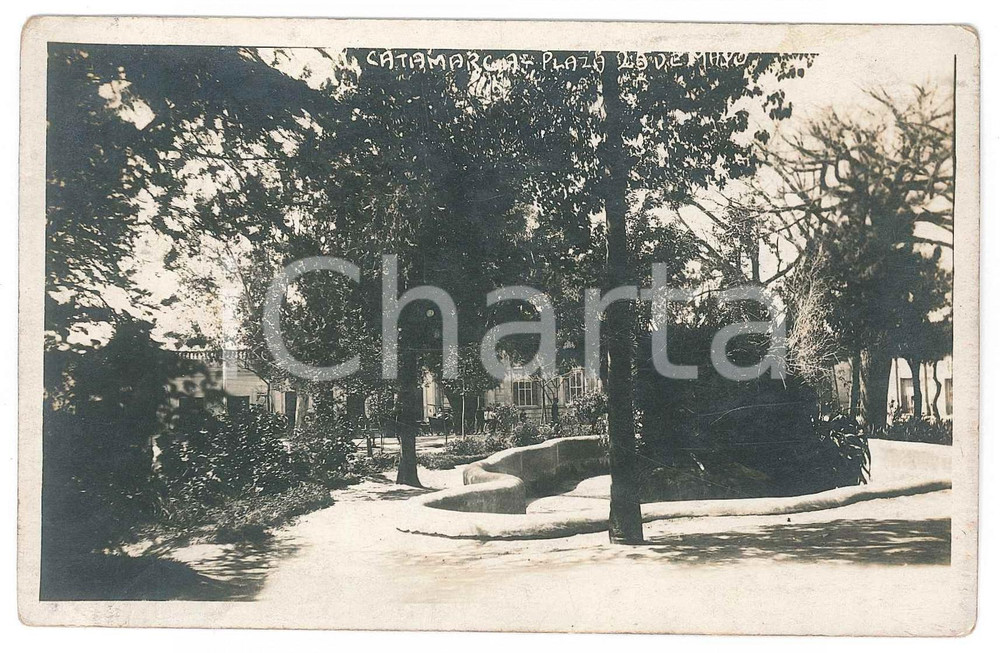 Cartolina originale da collezione 1934 SAN FERNANDO DEL VALLE DE CATAMARCA Plaza 20 de Mayo  Postcard FP VG 1