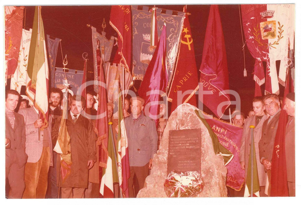 Fotografia d epoca originale 1979 CONDOVE  ANPI Inaugurazione cippo in ricordo dei partigiani  Foto 15x10 1