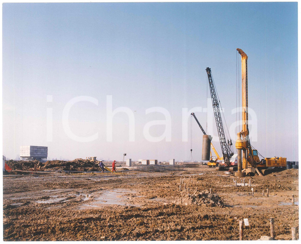 Fotografia d epoca originale 1992 TRINO VERCELLESE  Cantiere centrale termoelettrica ENEL  Foto 25x20 cm 1