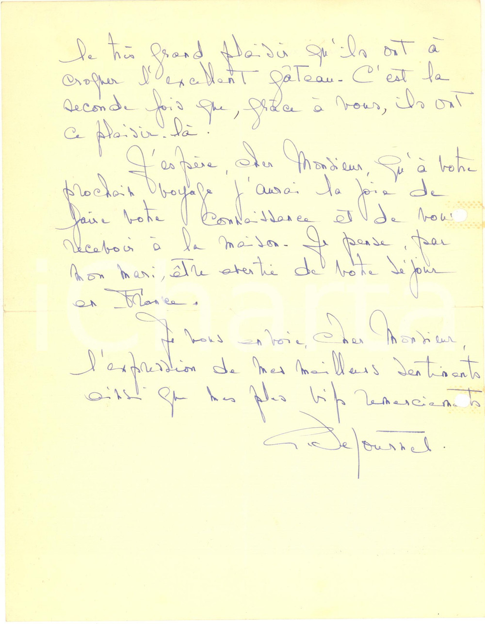 Autografo originale 1954 PARIS Lettre Jacques SEJOURNET Comptoir Etirage Profilage Métaux AUTOGRAPHE 1