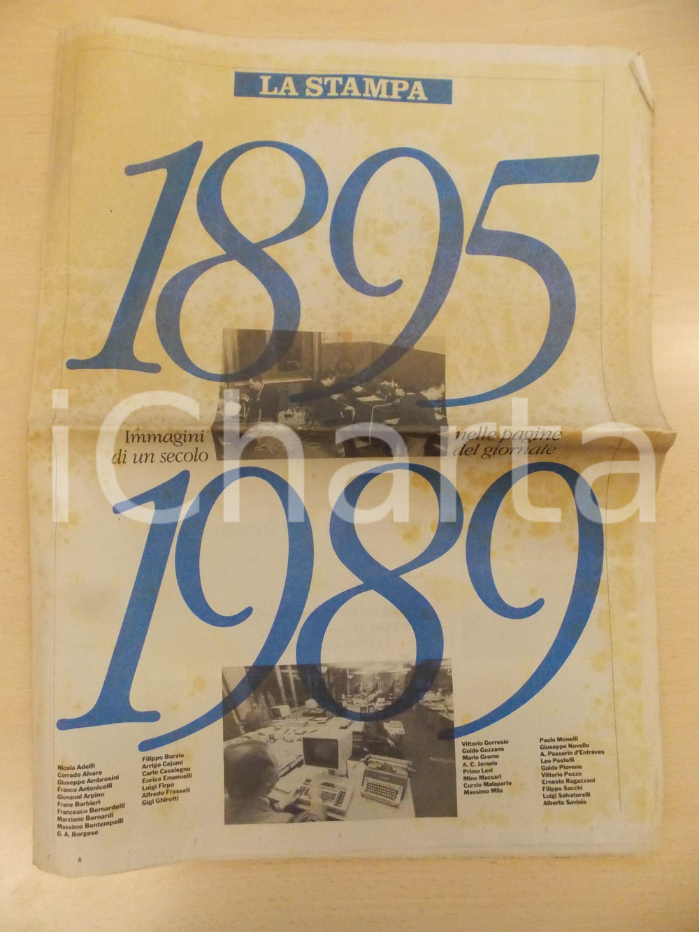 Giornale, rivista storica 1989 LA STAMPA Numero speciale per il Centenario Quotidiano 38x52 cm 1
