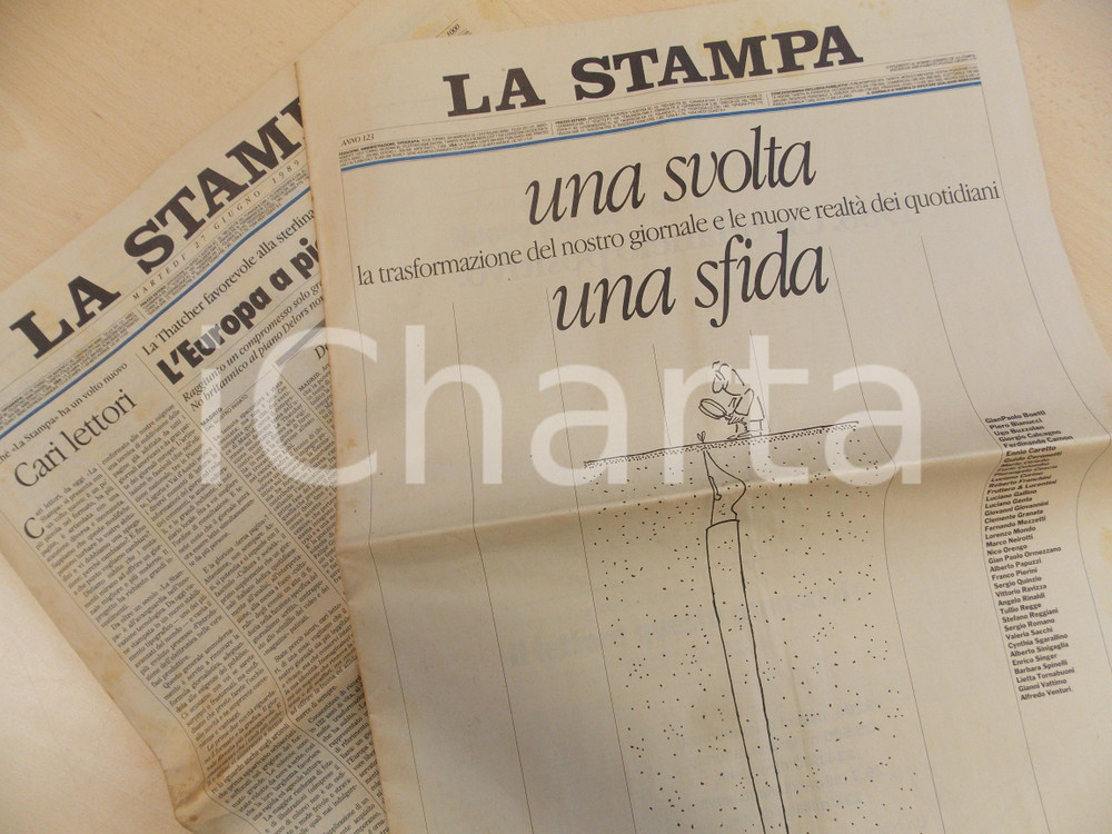 Giornale, rivista storica 1989 LA STAMPA Numero speciale per nuova veste grafica del quotidiano Anno 123 1
