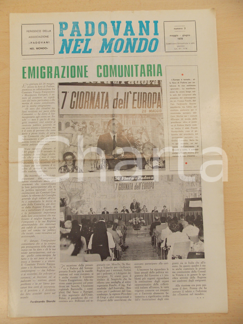 1978 PADOVANI NEL MONDO 56° Fiera di Padova 7° Giornata dell'Europa Periodico n3