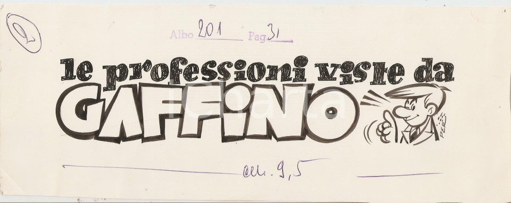 Stampa, bozzetto originale 1955 ca PEROGATT Carlo PERONI Professioni viste da GAFFINO Ill. ORIGINALE 27x10 1