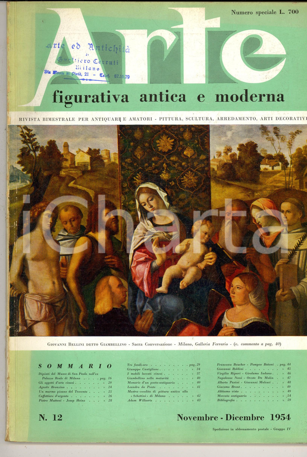 Giornale, rivista storica 1954 ARTE FIGURATIVA I mobili laccati  Giovanni BOLDINI a Parigi nÂ° 7 1