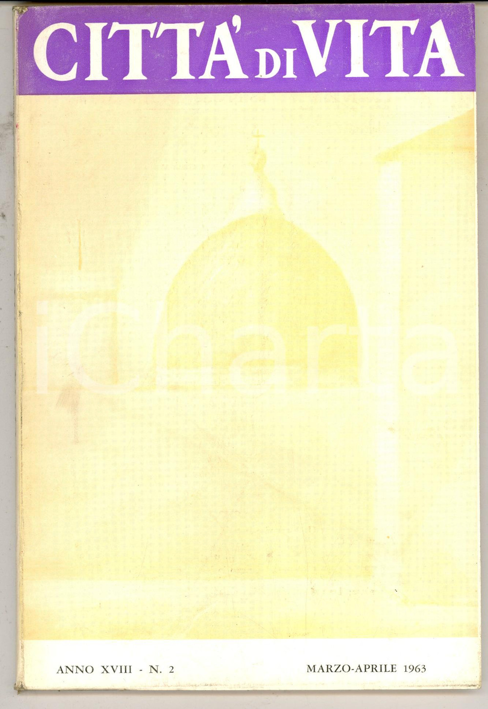 Giornale, rivista storica 1963 CITTA  DI VITA Premio BALZAN al Papa  Padre Giovanni LERARIO pittore nÂ° 2 1