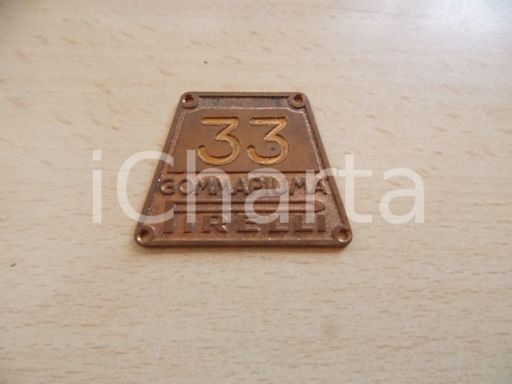 Opera d’arte autentica 1950 ca PIRELLI Materasso GOMMAPIUMA 33 Sigillo di garanzia Dimensioni 4x3 cm 1