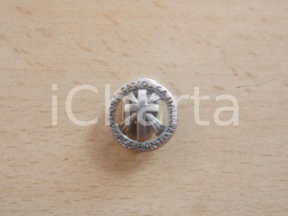 Opera d’arte autentica 1960 ca AZIONE CATTOLICA Spilla sezione ASPIRANTI Diametro 1,5 cm 1