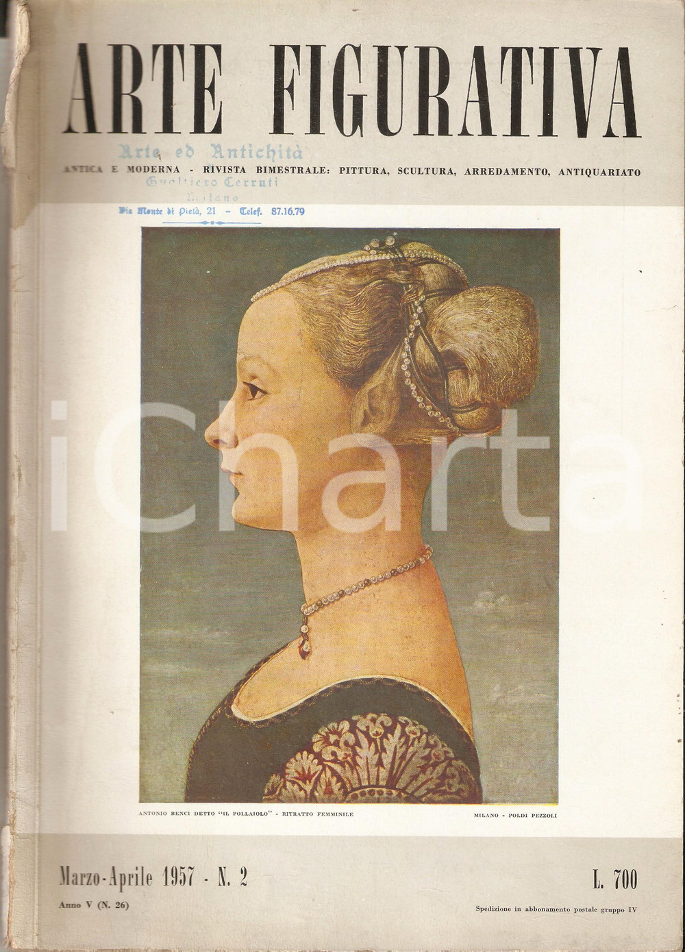 Giornale, rivista storica 1957 ARTE FIGURATIVA Mostra del ritratto alla ROYAL ACADEMY Londra Anno V n. 2 1