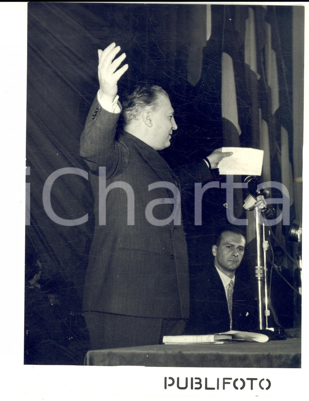 Fotografia d epoca originale 1953 ROMA Cinema ADRIANO  Comizio di Randolfo PACCIARDI per il PRI Foto 13x18 1