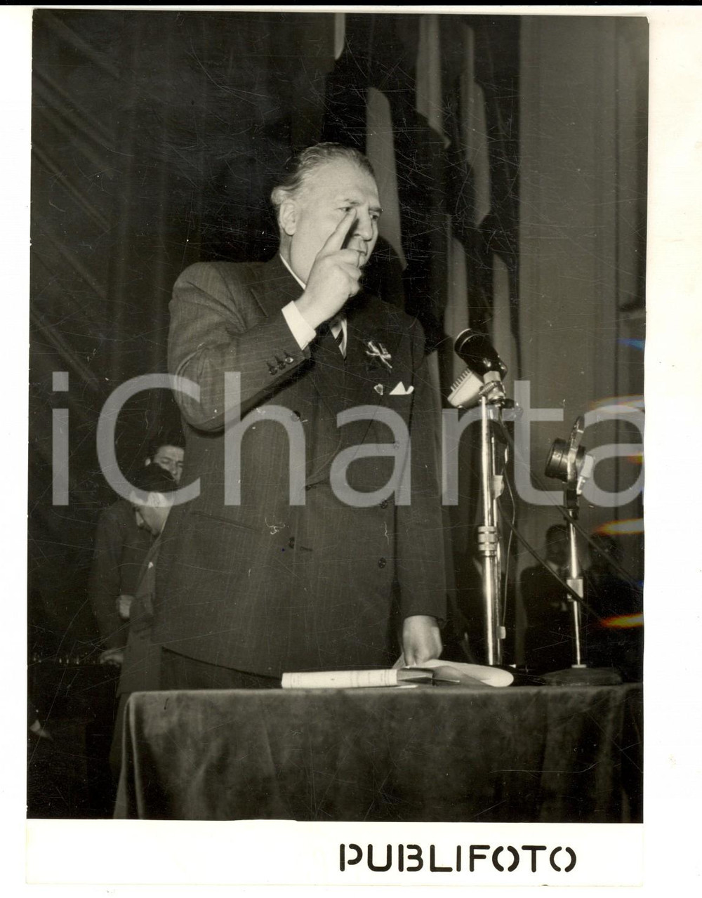 Fotografia d epoca originale 1953 ROMA Cinema ADRIANO  Comizio Randolfo PACCIARDI pro Partito Repubblicano 1