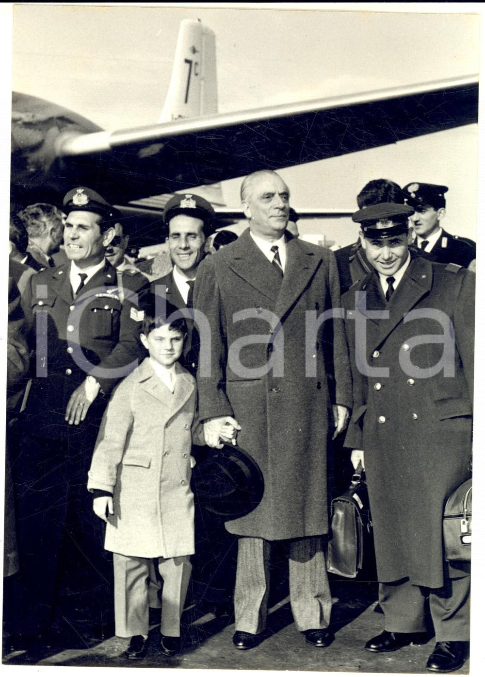 1958 ROMA Pietro CAMPILLI al rientro dalla firma del prestito BIRS *Foto 14x18