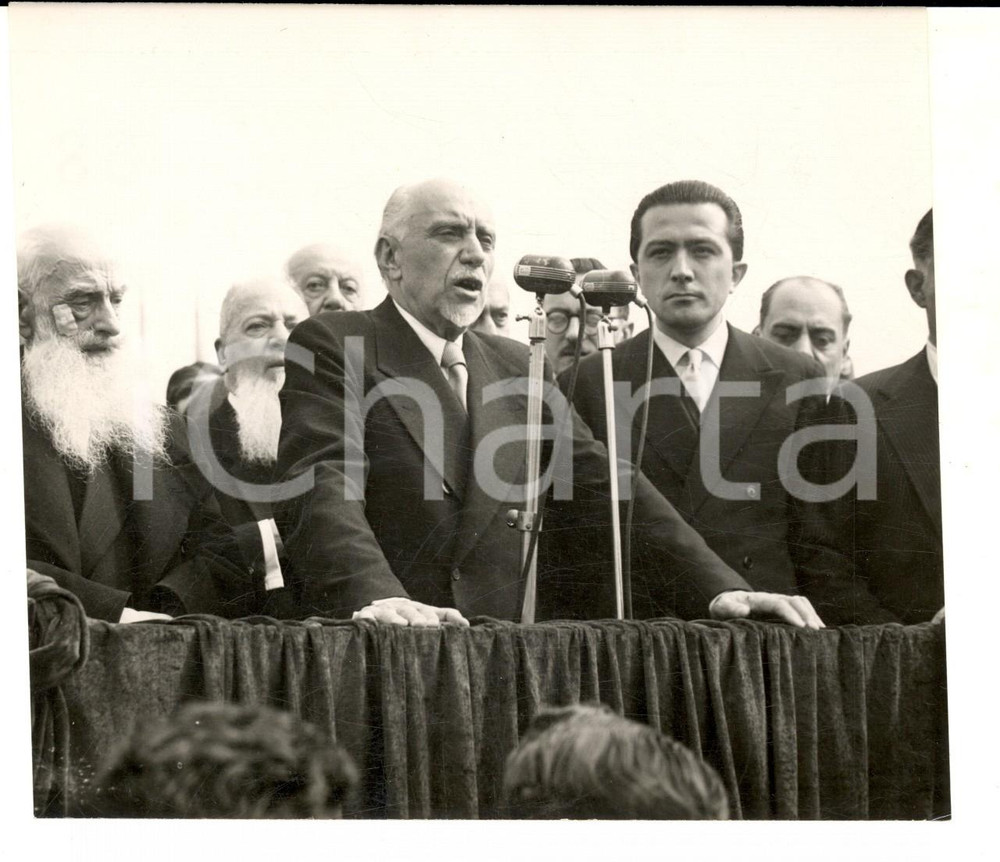 Fotografia d epoca originale 1950 MILANO Fiera Campionaria  Luigi GASPAROTTO e Giulio ANDREOTTI Foto 16x14 1