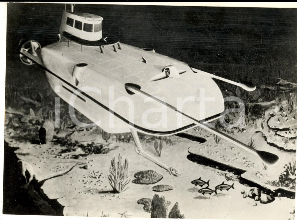 Fotografia d epoca originale 1969 ANNAPOLIS USA Il nuovo sommergibile DEEPSTAR 2000 Foto del progetto 1