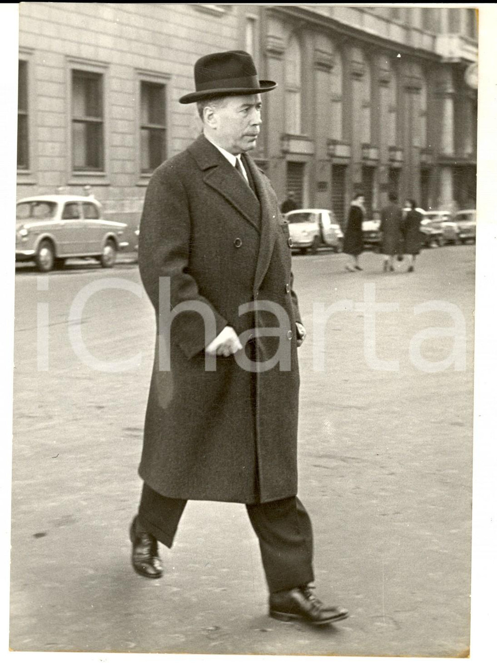 Fotografia d epoca originale 1959 ROMA TRINITA  DEI MONTI Ministro Antoine PINAY in visita privata Foto 1