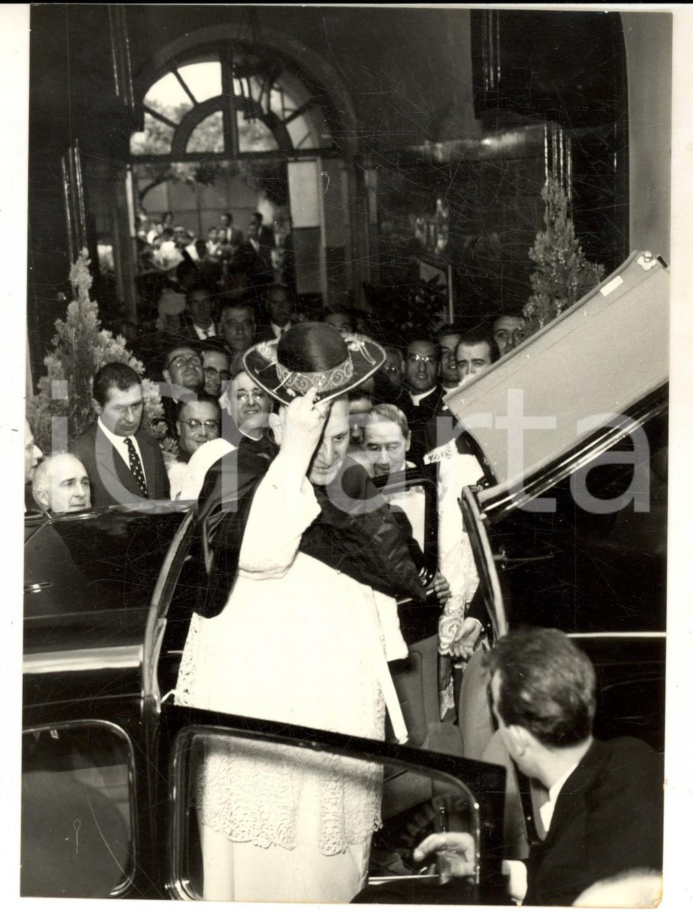 Fotografia d epoca originale 1959 ROMA PIA OPERA PONTE ROTTO in TRASTEVERE Arrivo di papa Giovanni XXIII 1