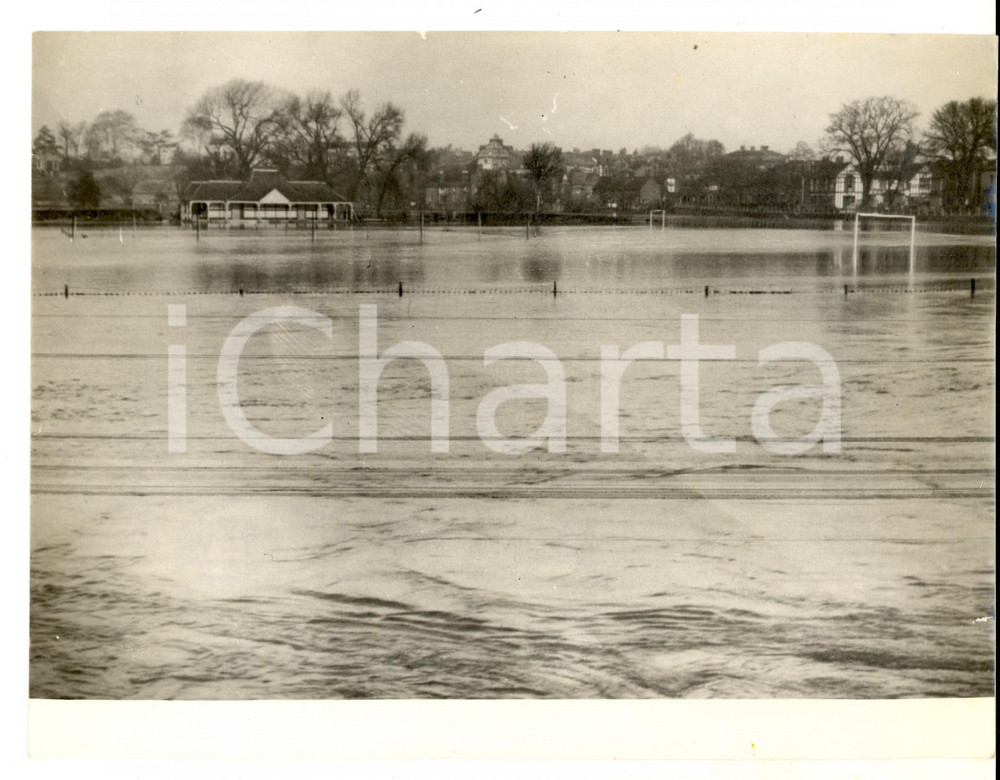 Fotografia d epoca originale 1954 SHREWSBURY UK River SEVEN floods the County Sports Ground Photo 1