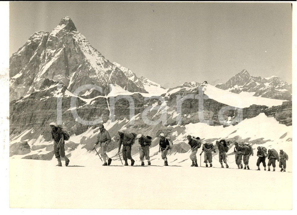 Fotografia d epoca originale 1956 PLATEAU ROSA Raid Guido MONZINO per 2° anniversario scalata al K2 Foto 1