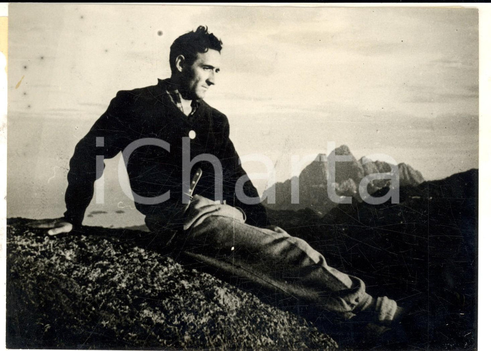 Fotografia d epoca originale 1954 ALPINISMO Giorgio ROSENKRANTZ prima della tragedia del MONTE API Foto 18x14 1