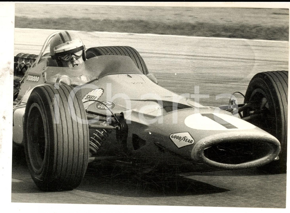Fotografia d epoca originale 1968 FORMULA 1 MONZA GRAN PREMIO D ITALIA Vincitore Denny HULME su McLAREN Foto 1