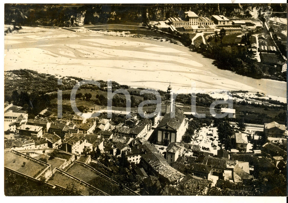 Fotografia d epoca originale 1963 LONGARONE Veduta del paese prima della tragedia del VAJONT Foto 24x18 cm 1