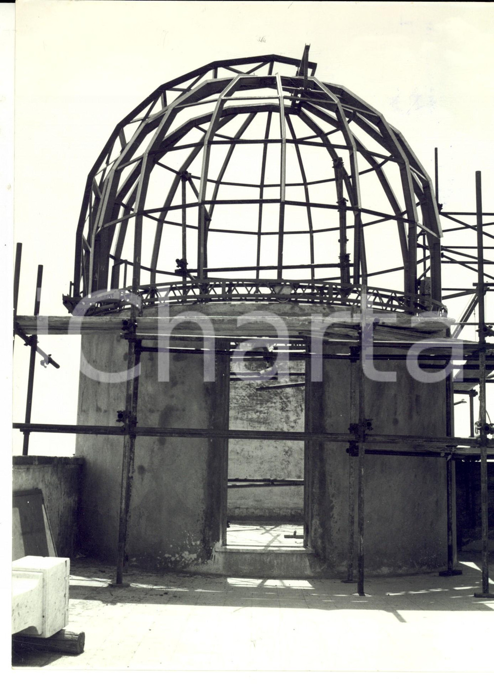Fotografia d epoca originale 1960 ROMA Osservatorio di MONTE MARIO Costruzione della nuova cupola Foto 18x24 1