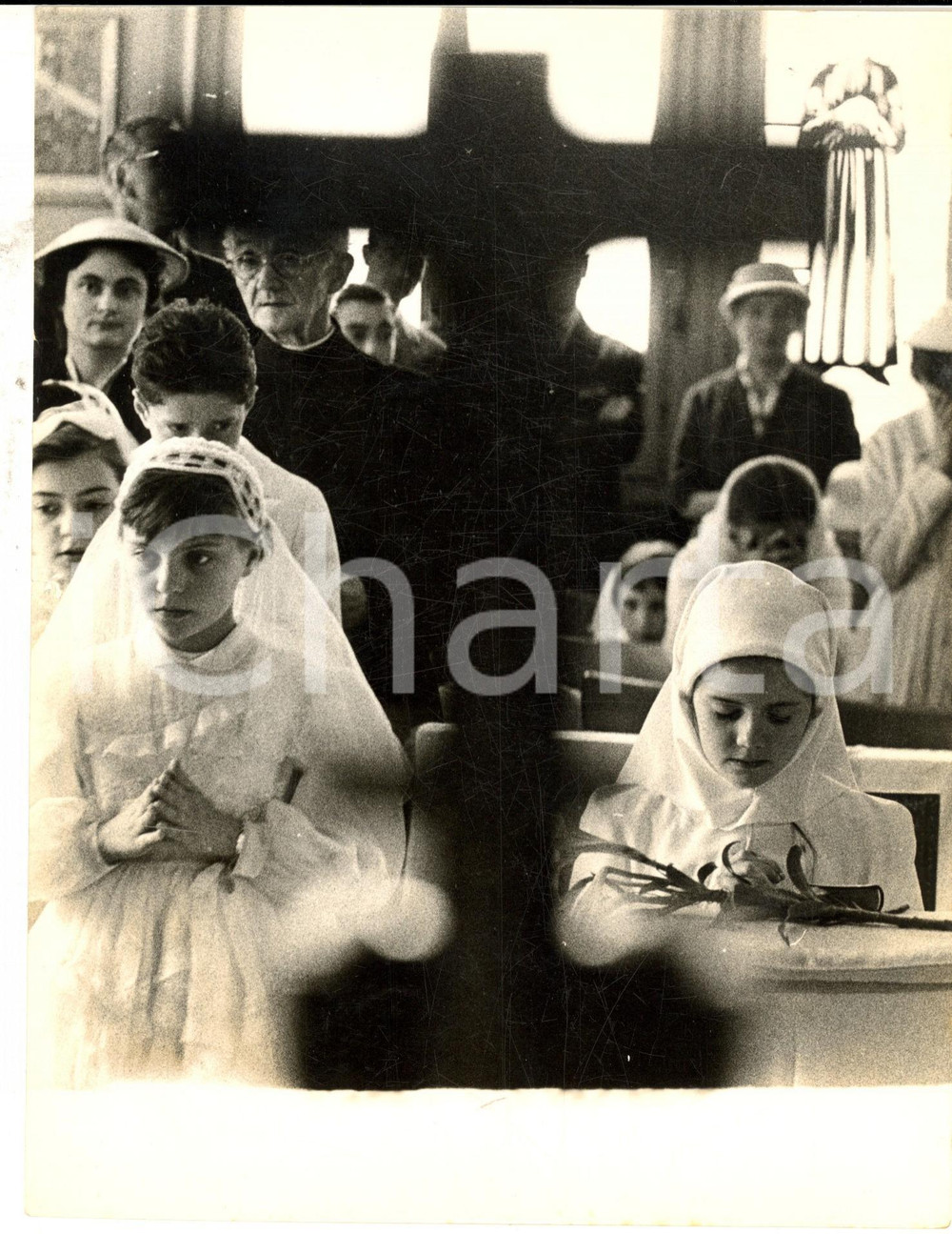 Fotografia d epoca originale 1959 MILANO Centro PAVONIANO Prima Comunione Minou DROUET Massimo BARBIERI Foto 1