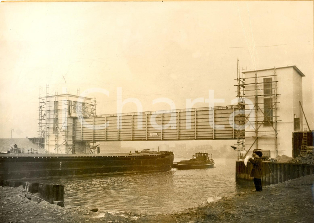 Fotografia d epoca originale 1953 DUISBURG D La diga piÃ¹ grande del mondo Fotografia 19x14 cm 1