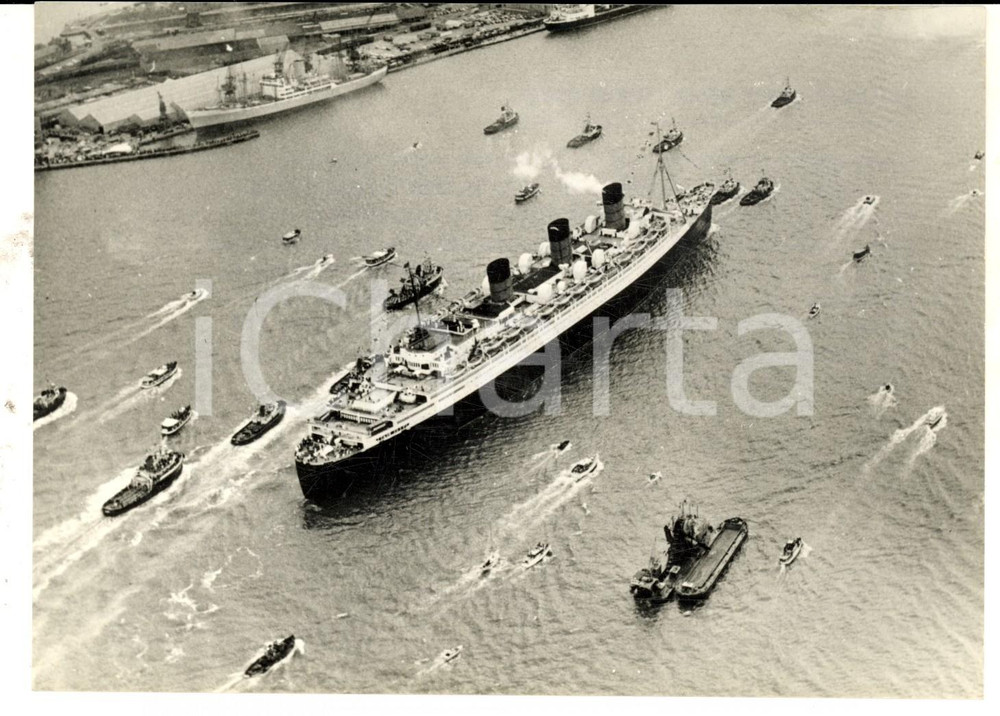 Fotografia d epoca originale 1967 SOUTHAMPTON Ultimo viaggio della nave QUEEN MARY Fotografia 18x13 cm 1