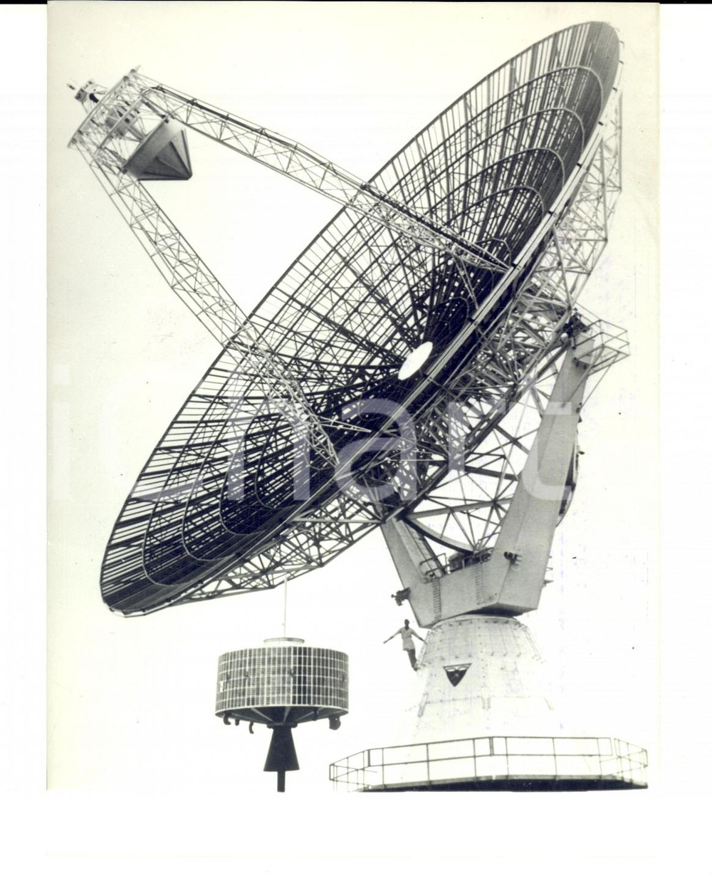 Fotografia d epoca originale 1964 POINT MUGU CALIFORNIA Antenna per la ricezione di SYNCOM 3 Foto 13x18 1