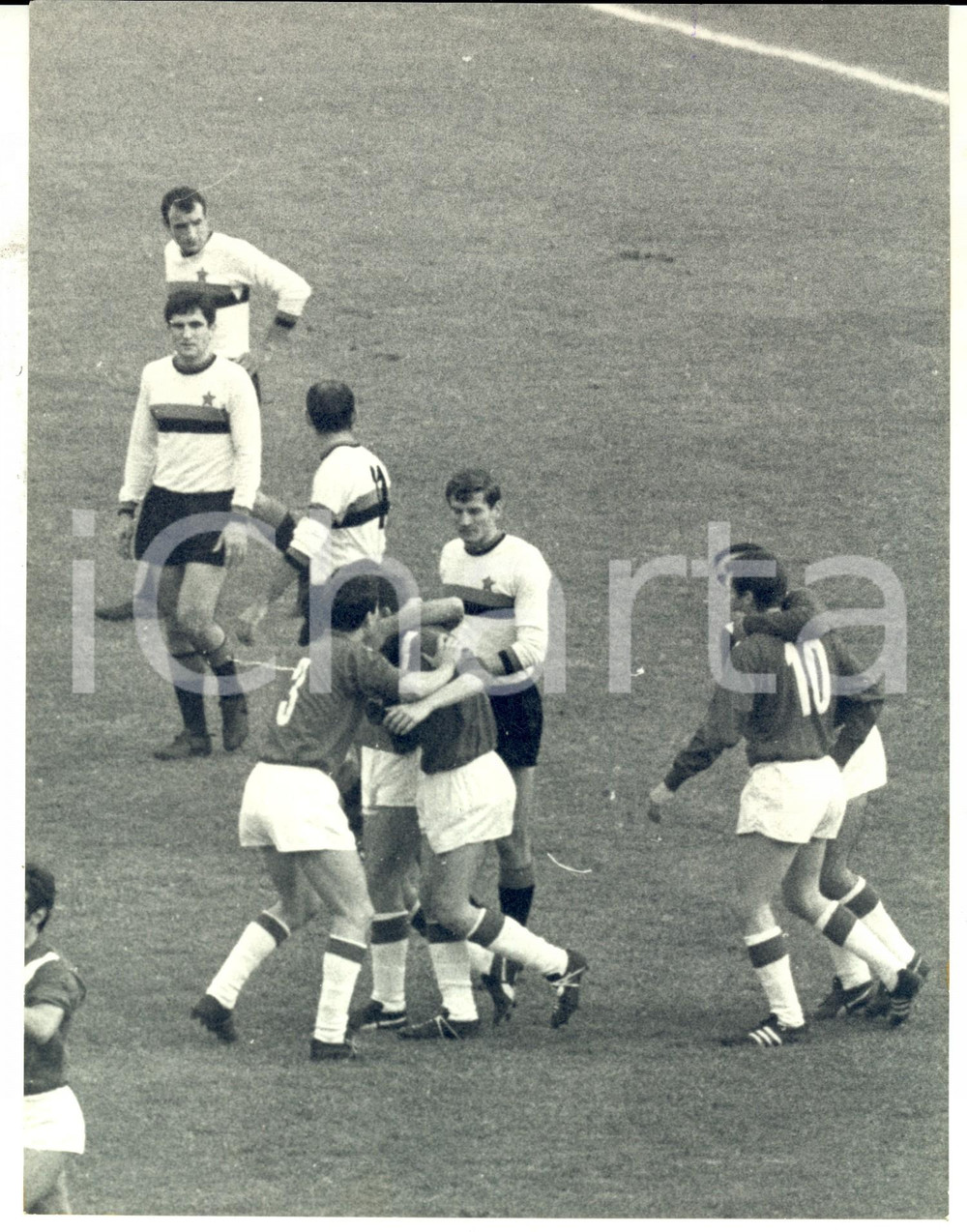 Fotografia d epoca originale 1967 CALCIO BRESCIAINTER 20 La prima rete del Brescia Fotografia 18x24 cm 1