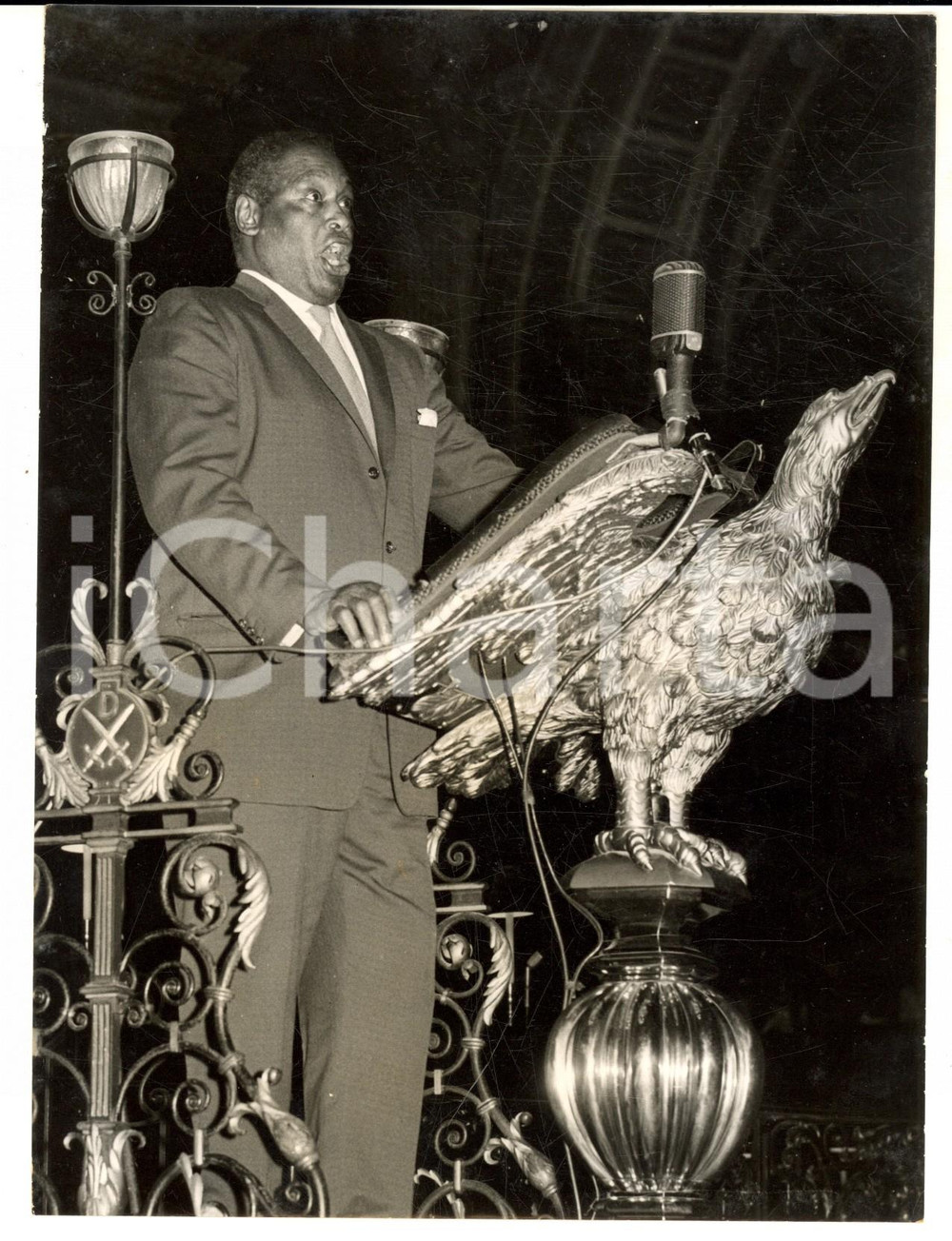 Fotografia d epoca originale 1958 LONDON Paul ROBESON singing in St. Paul s Cathedral Photo 16x21 cm 1