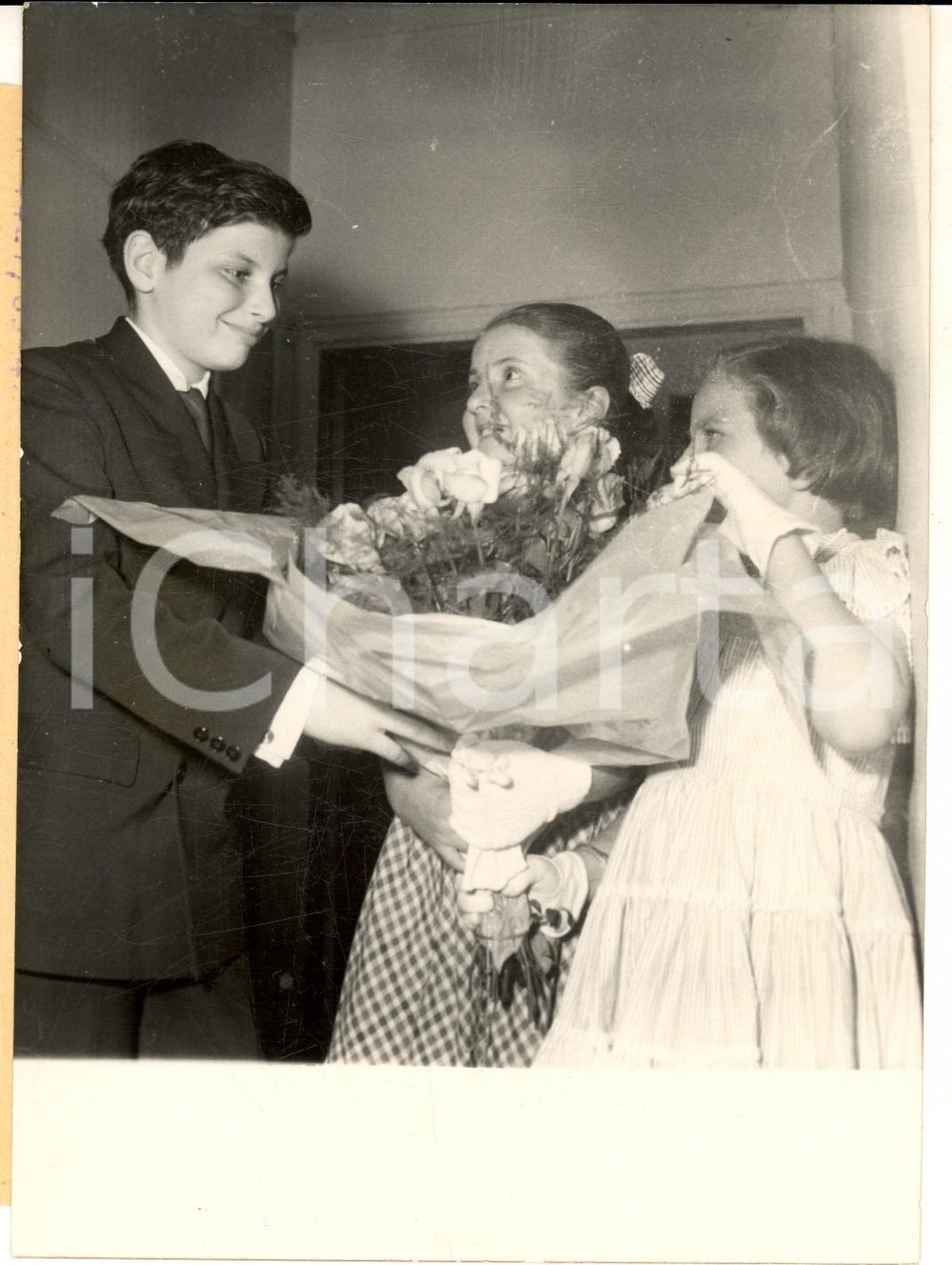 Fotografia d epoca originale 1953 PARIS SALLE PLEYEL Alain LOMBARD Ã  12 ans conduit cent musiciens Photo 1