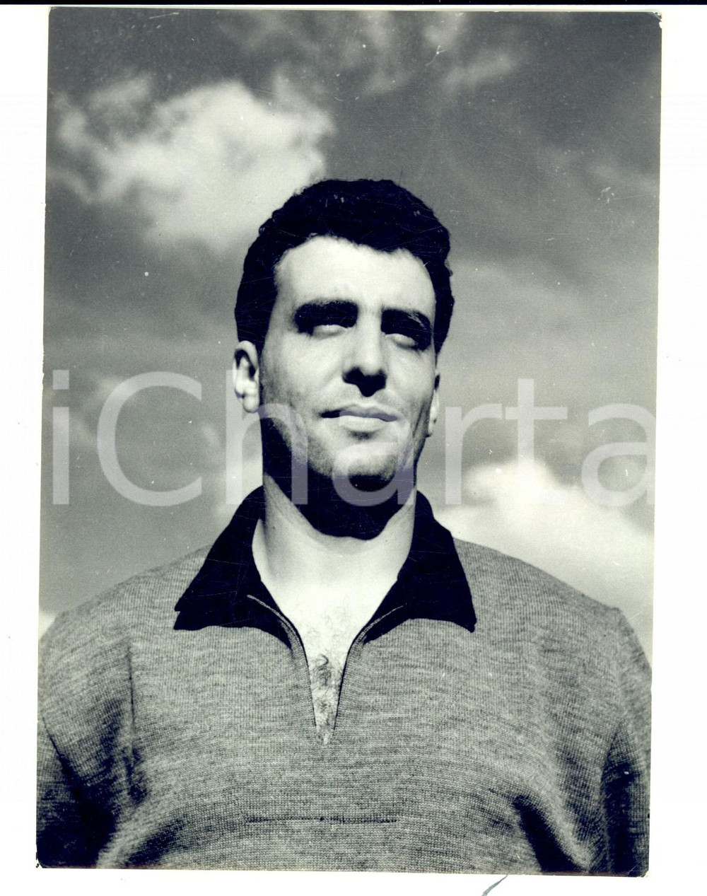 Fotografia d epoca originale 1957 CALCIO SERIE A GENOA Ritratto di un giocatore Fotografia 14x18 cm 1