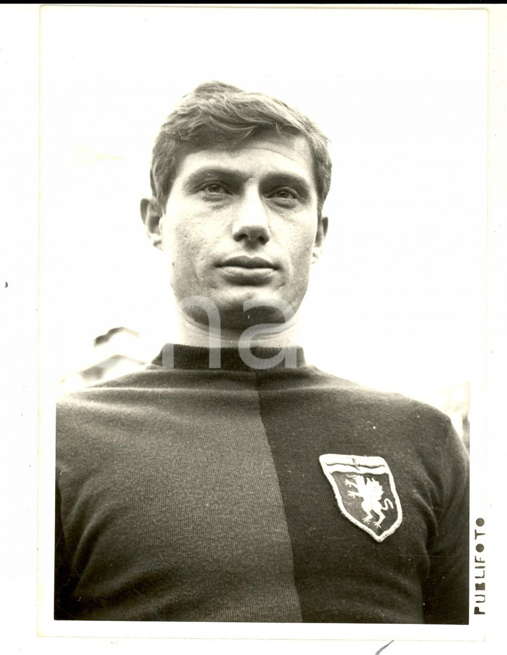 Fotografia d epoca originale 1957 CALCIO SERIE A GENOA Ritratto di un giocatore  Fotografia 14x18 cm 1