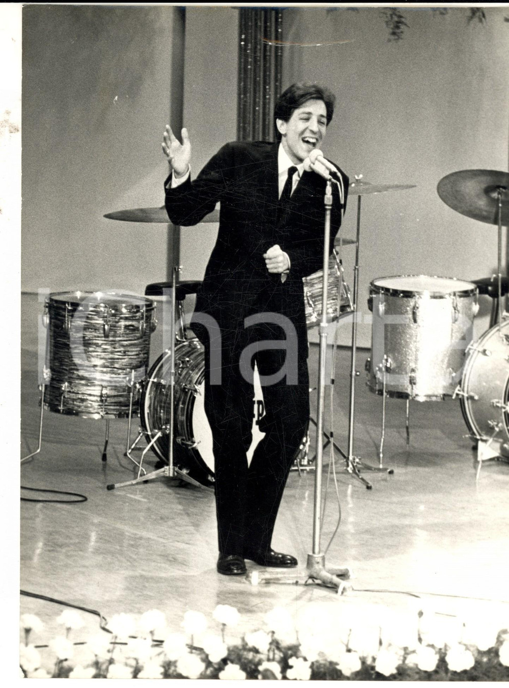 1966 SANREMO XVI FESTIVAL Giorgio GABER sul palcoscenico *Foto 18x24 cm