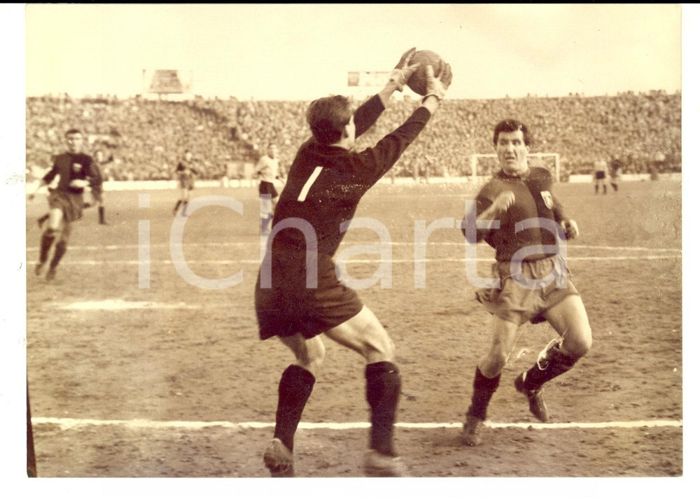 Fotografia d epoca originale 1960 CALCIO SERIE A PALERMOGENOA 11 Un goal mancato Foto 18x13 1