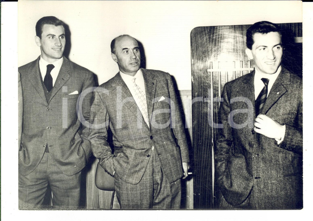 Fotografia d epoca originale 1959 CALCIO NAZIONALE Paolo BARISON Gastone BEAN Giovanni FERRARI Foto 18x13 1