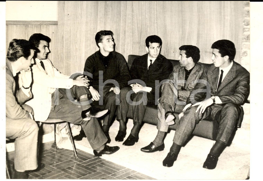 Fotografia d epoca originale 1959 FIRENZE CALCIO NAZIONALE Raduno degli azzurri convocati Foto 18x13 cm 1
