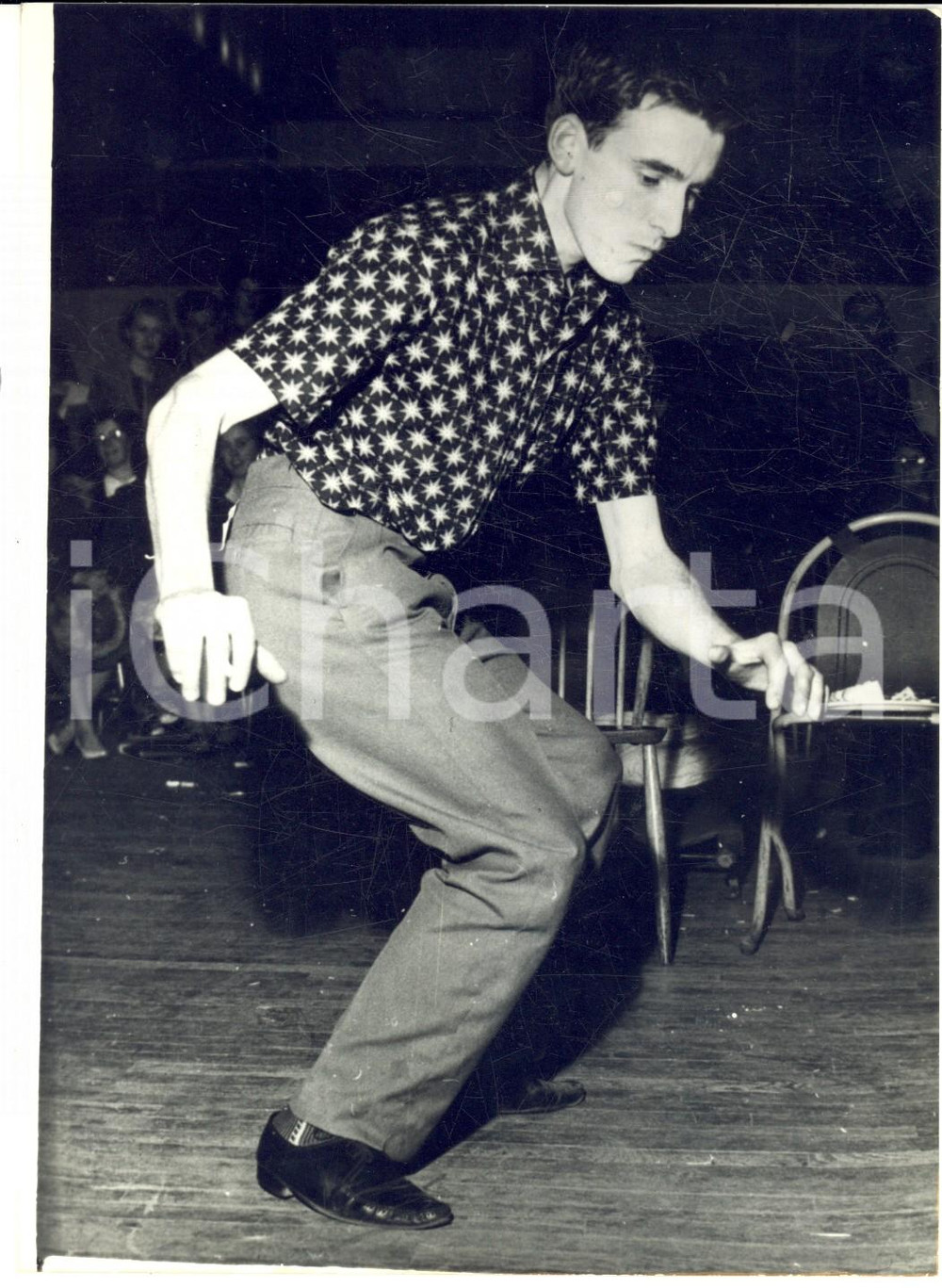 Fotografia d epoca originale 1962 HARLOW UK Kevin O  BRIEN campione del mondo di twist Foto 14x18 cm 1