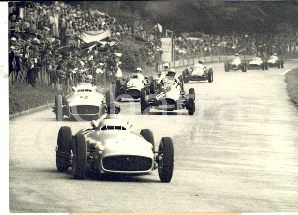 Fotografia d epoca originale 1954 GRAN PREMIO DI SVIZZERA FORMULA 1 Juan Manuel FANGIO vince su Mercedes Foto 1