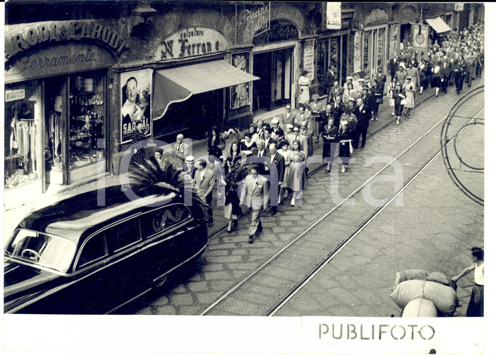 Fotografia d epoca originale 1950 ca GENOVA I funerali dell avv. MONICELLI Fotografia 18x13 cm 1