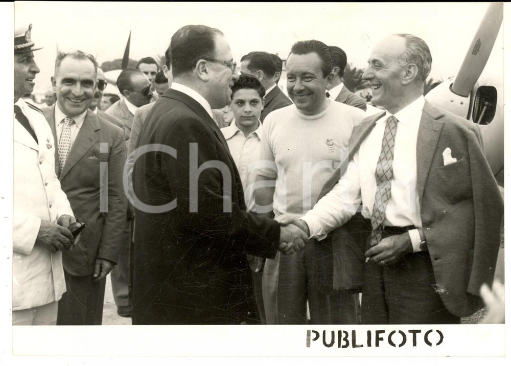 Fotografia d epoca originale 1953 PALERMO 5Â° Giro Aereo di Sicilia  Franco RESTIVO e DE BERNARDI Foto 1