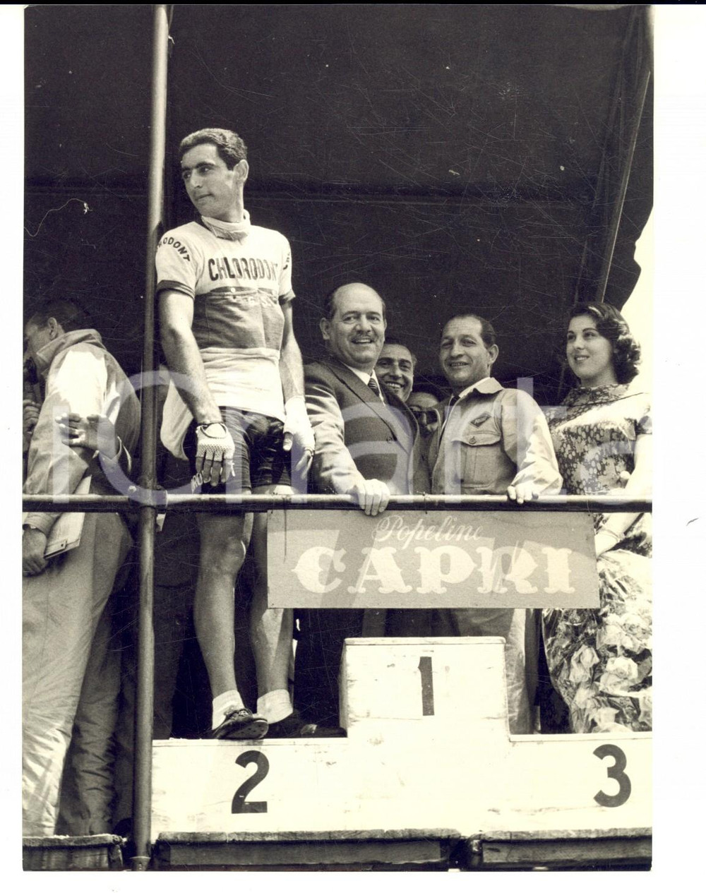 Fotografia d epoca originale 1958 CICLISMO GIRO D ITALIA Guido CARLESI con Gino BARTALI Fotografia 14x18 1