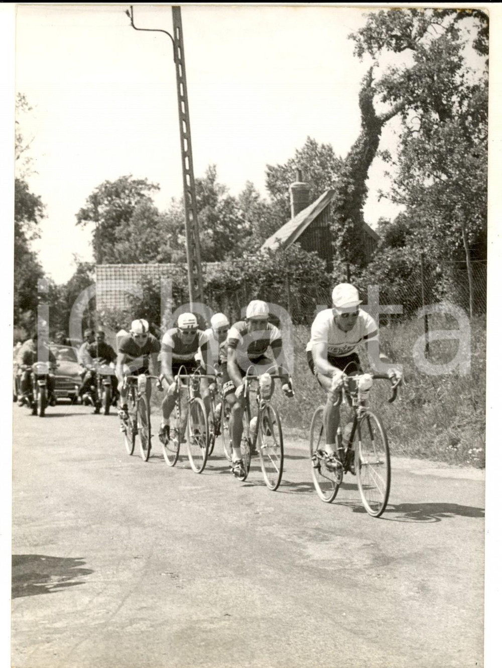 Fotografia d epoca originale 1960 TOUR DE FRANCE DUNKERQUEDIEPPE Joseph GROUSSARD guida la fuga Foto 1